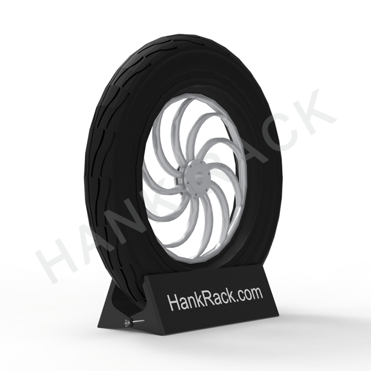 OEM/ODM Supplier Alloy Wheel Display Stands -
 Tire Distributor Promotion Goods Give Away Gift Advertising Exhibition Display Motorcycle Tire Rack – Hank