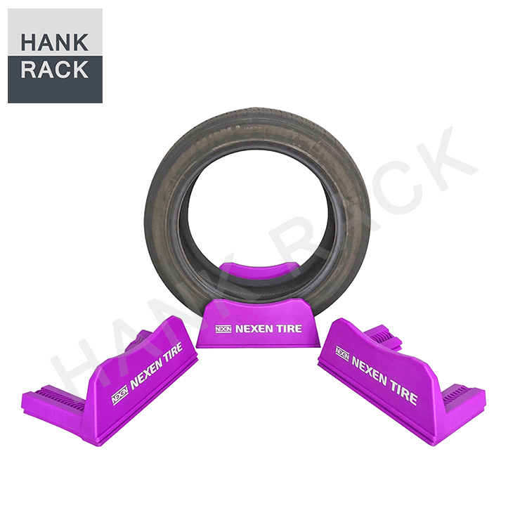OEM Customized Wheel Stand Display -
 NEXEN Custom Logo Purple Color Tire Stand for POP POS Display – Hank