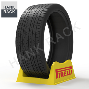 Point of Purchase POS Car Tyre Wheel Display Showing Plastic Adjustable PIRELLI Tire Stand