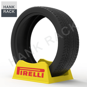 Point of Purchase POS Car Tyre Wheel Display Showing Plastic Adjustable PIRELLI Tire Stand
