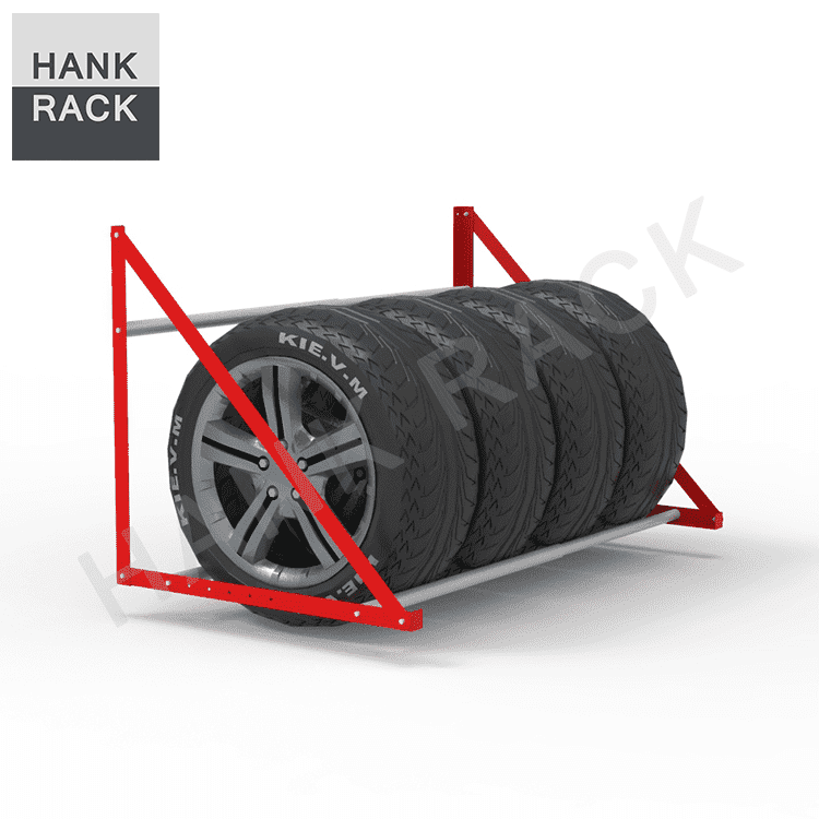 OEM Customized Wheel Stand Display -
 Wall Mounted Seasonal Spare Tire Storage Rack – Hank