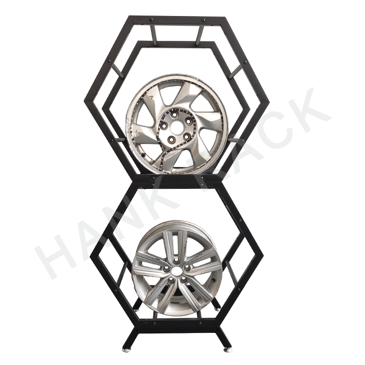 Cheap price Wheel Rim Display Stand -
 Honeycomb Shape Display Stand for Car Wheel Rims Hexagonal Wheel Rack – Hank