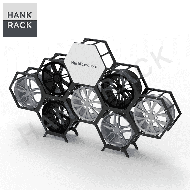 OEM/ODM Factory Single Tire Display Stand -
 Hexagonal Wheel Display Rack – Hank