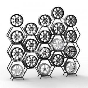 wheel display rack custom hub brackets