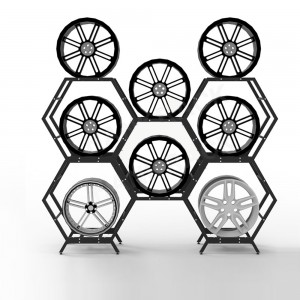 wheel display rack custom hub brackets