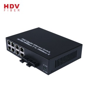 Best Selling Giga Ethernet Network 8 Port Poe Switch With 1000M Dual Fiber Optical Module