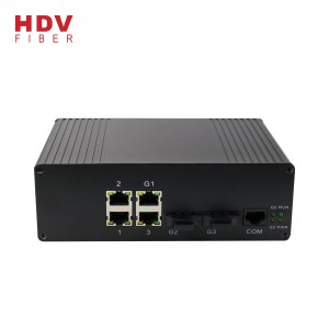 Industrial 4 Ports Ethernet Managed Switch With 2 Port Gigabit dual fiber 1*9 optical module