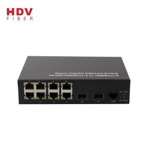 Hanterbar 1 * 10/100 / 1000M RJ45-port och 7 Ethernet 10 / 100base-tx 8-port nätverksswitch SFP
