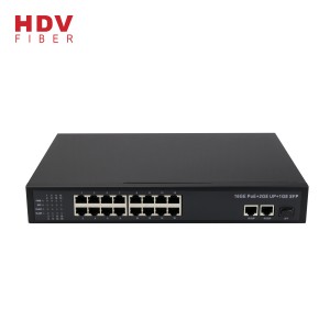 Factory Supplier 16 Port 10/100/1000Mbps POE Switch With 1*1000M SFP