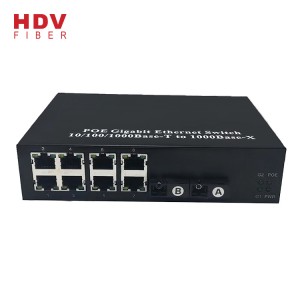 Ethernet Poe gigabit network switch Uban sa 2 * 1000M Optical Fiber Port ug 8 * 10 / 100Base-TX RJ45 pantalan