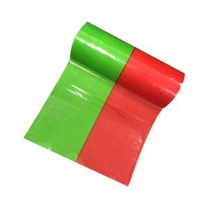 Red and Green Color protective film with perforation and 1.5 inch paper tube