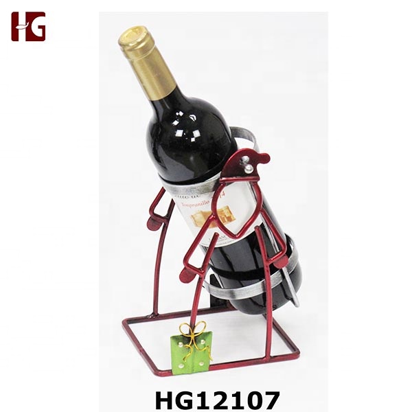 Simple Style Metal Santa Wine Bottle Holder