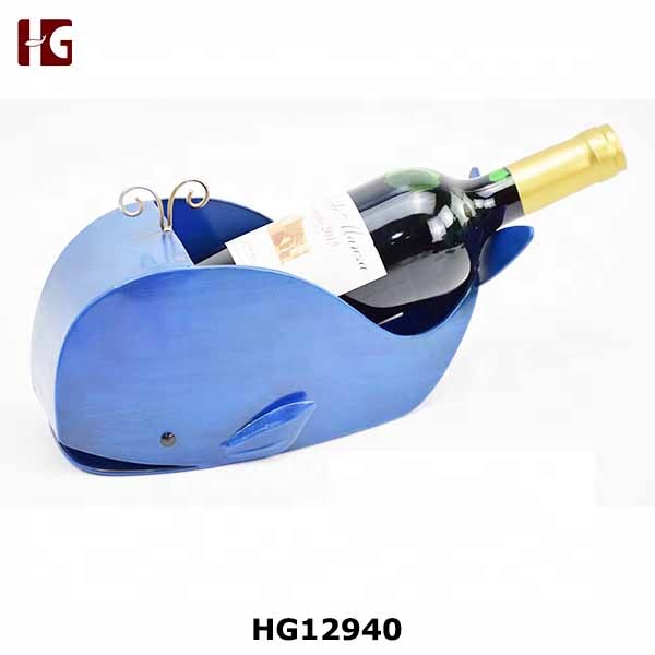 Novelty Wine Bottle Holder Metal Whale