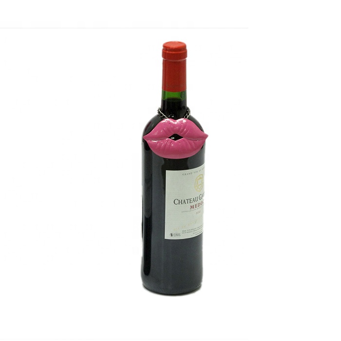 Decorative Lip Metal Wine Bottle Charm