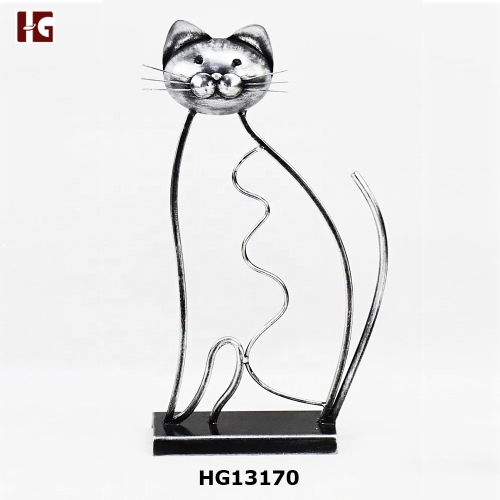 Metal Wire Handcraft Cat Decor For Home Decor