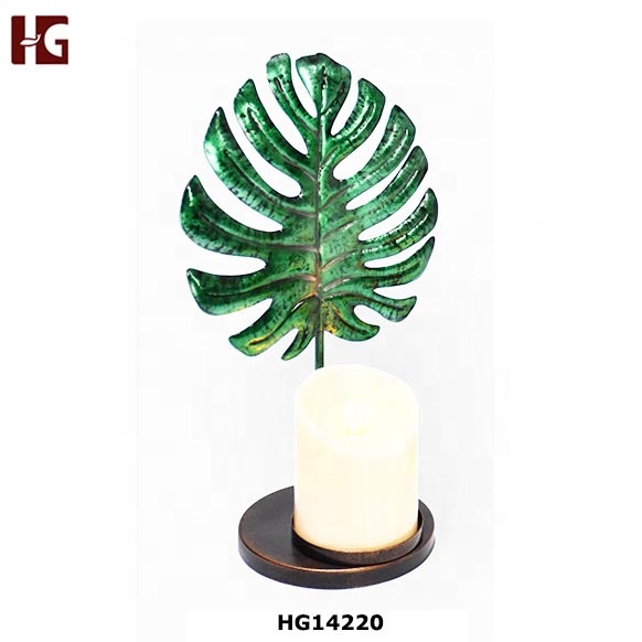 Summer Style Metal leaf Candle Holder For Decoration