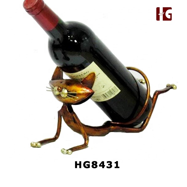 Metal Cat Wine Bottle Holder
