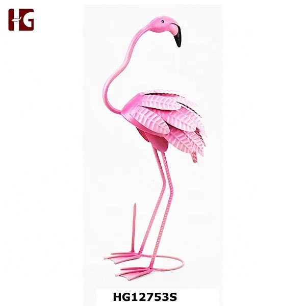 Decorative Metal Animal Pink Flamingo Garden Ornaments