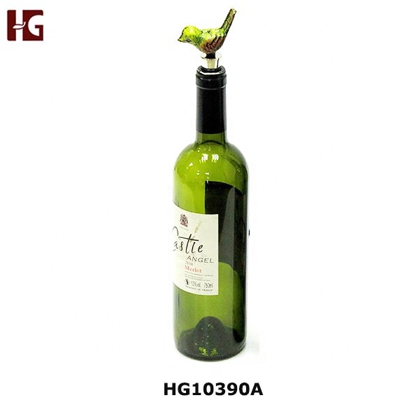 Natural bird  Style Decorative Metal Wine Bottle Cover