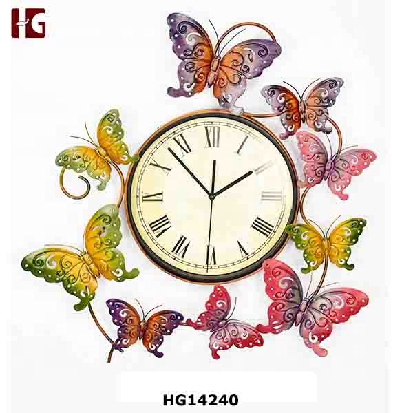 Metal Antique Butterfly  Table Clock