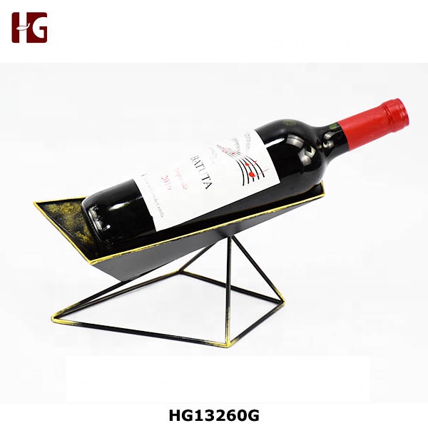 Metal  Rhombus  Sculpture Wine Bottle Holder