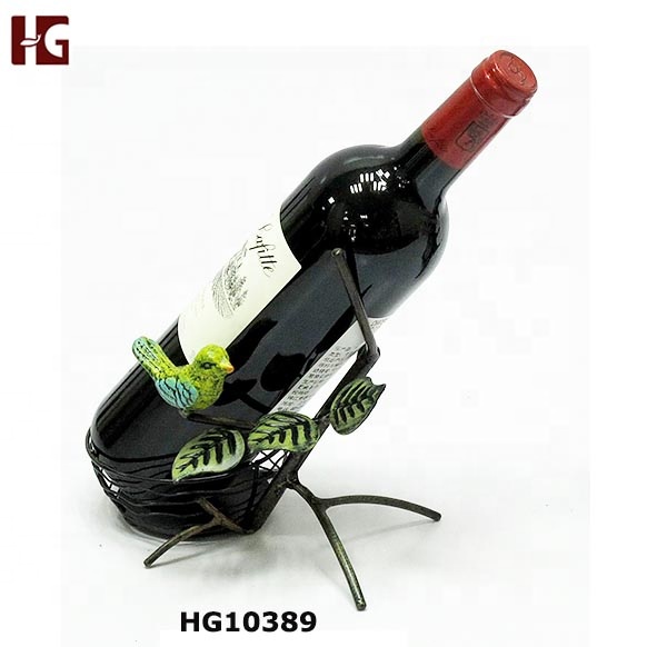 New Home Decoration Animal Metal Single Wine Bottle Holder