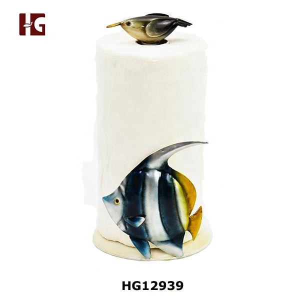Summer Style Metal Fish Roll Paper Stand