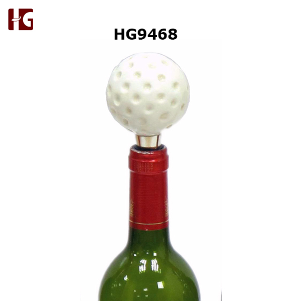 Unique Metal Golf Ball Gift For Wine Stopper