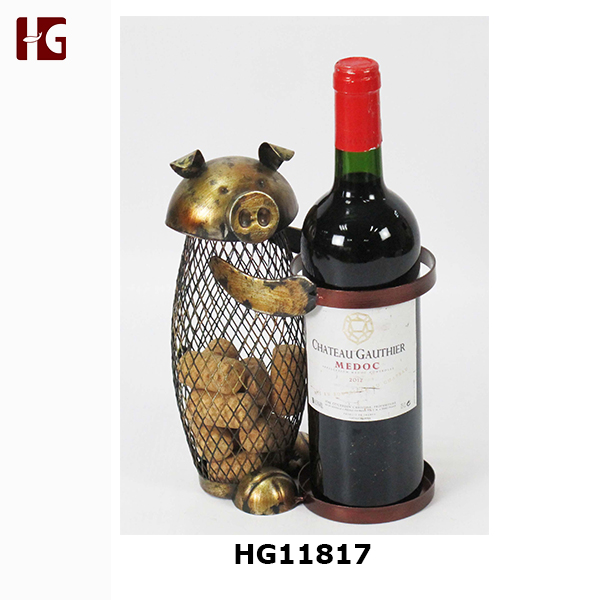 New Metal Pig Decorative Wine Bottle Holder