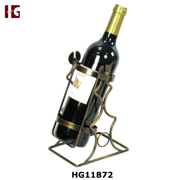 Novelty Metal Wine Bottle Holder, Metal Single Wine Bottle Holder