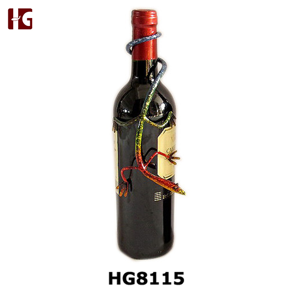 Metal Gecko Hang Decoration For Wine Bottle