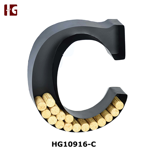 Personalized Letter "C" Metal Wall Wine Cork Holder