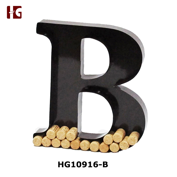 Letters B Monogram Wall Art Wine Cork Holder
