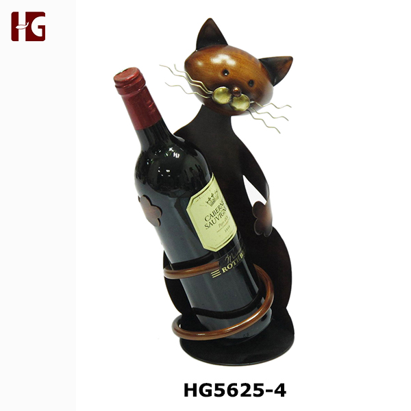 Metal Cute Cat Animal Wine Bottle Holder
