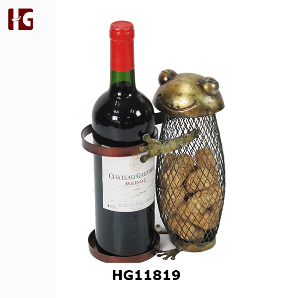 New Metal Frog Decorative Wine Bottle Holder