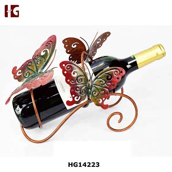 Warm Butterfly  Metal Wine Bottle Holder