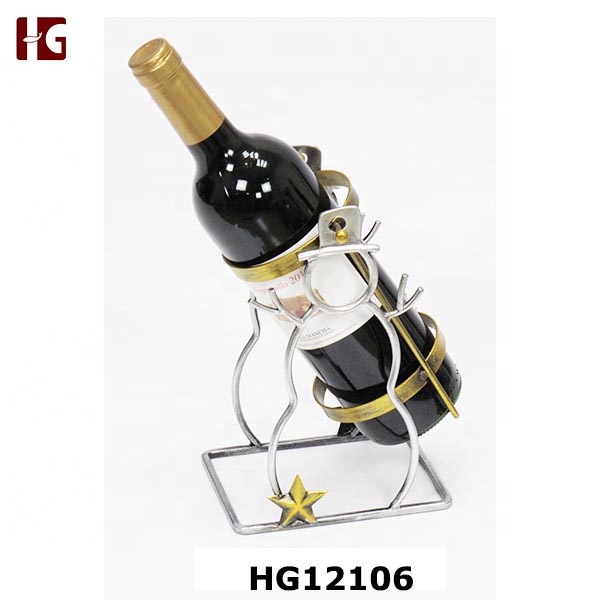 Xmas Snowman Metal Wine Bottle Holder