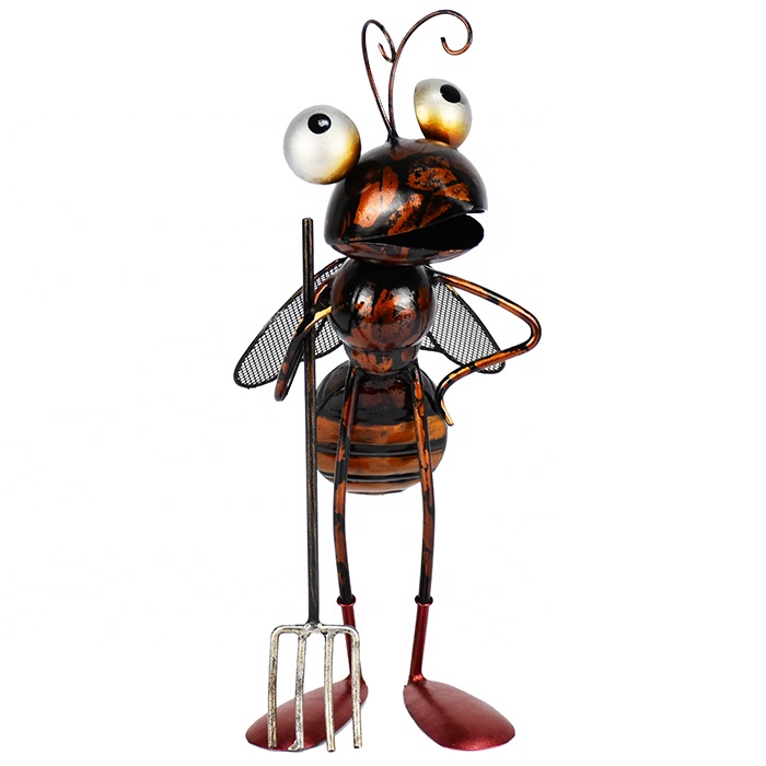 Hot-Selling Garden Animal Cute Style Metal Big Eyes Bee For Home Decoration