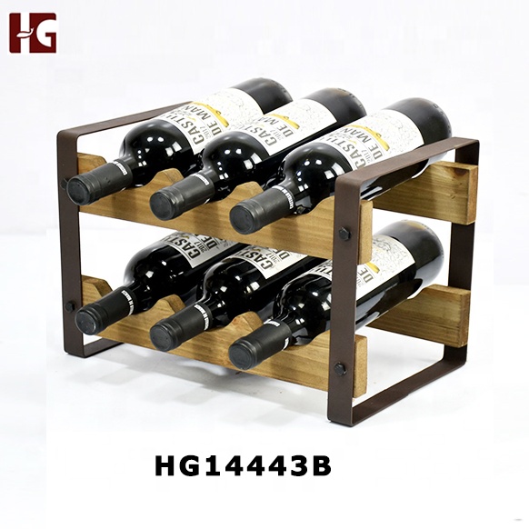 Multi – bottle wave iron wood wine rack