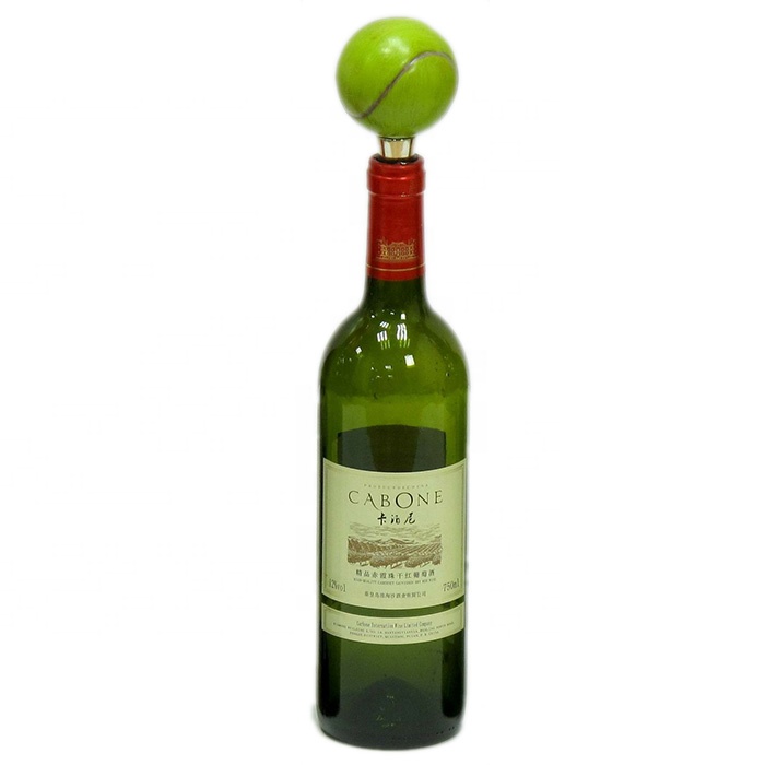 Fancy Sport Style Tennis Metal Wine Bottle Stopper