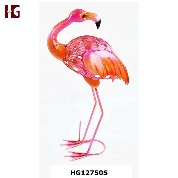 Decorative Metal Pink Flamingo For Garden Decor