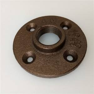 2021 New Style China Black Malleable Iron Floor Flange Decorative Iron Pipe Fittings