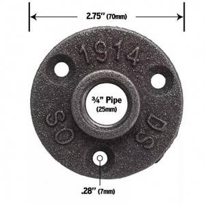 1/2 ,3/4 inch black cast iron pipe fittings floor flange
