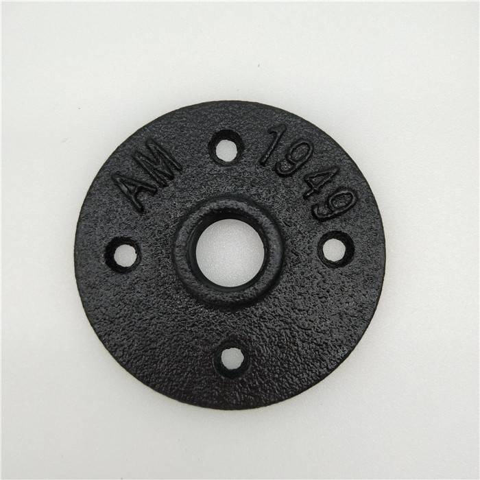 DN15 Black Cast Iron Floor Flange with Threaded Hole for Industrial Pipe fittings