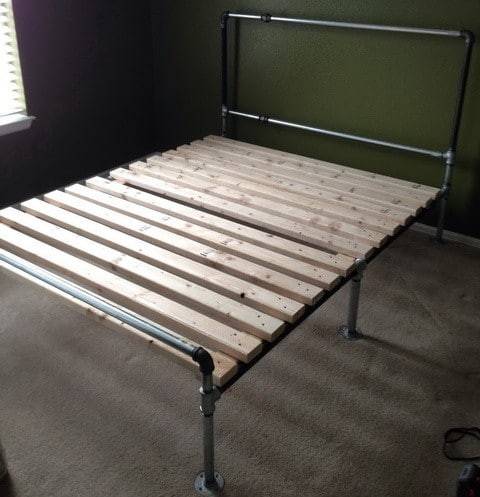 diy bed frame with cast iron galvanized pipe fittings