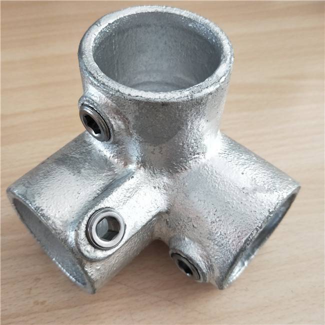 60.3mm Malleable Iron Key Pipe Clamp Fitting three socket tee
