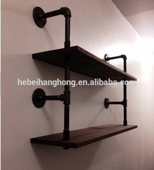 Industrial Furniture Wall Mounted Pipe Shelf