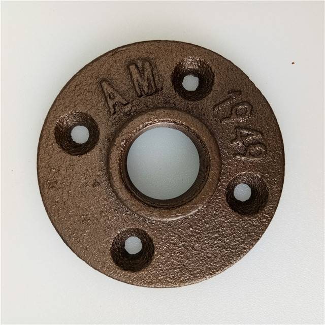 OEM Factory for Flange Used In Furniture - 3/4" retro vintage old black malleable iron floor flange for home pipe DIY furniture – Hanghong