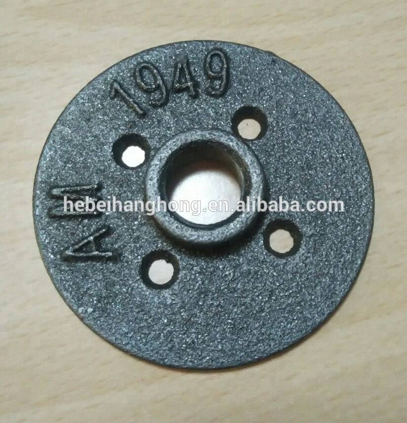 Short Lead Time for Casters And Wheels - 20 mm black pipe floor flange for cast iron table legs parts – Hanghong