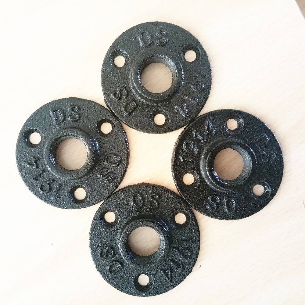 Low price for Malleable Iron Nipple - Black color Malleable cast iron 1/2 inch floor flange – Hanghong
